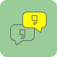 Quotation Filled Yellow Icon vector