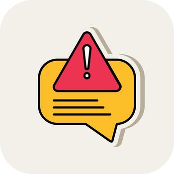 Error Message Line Filled White Shadow Icon vector