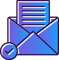 Open Email Gradient Filled Icon vector