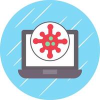 Virus Flat Blue Circle Icon vector