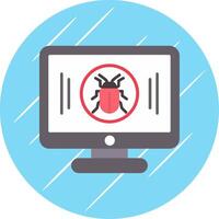 Malware Flat Blue Circle Icon vector