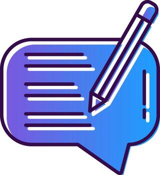 Write Message Gradient Filled Icon vector