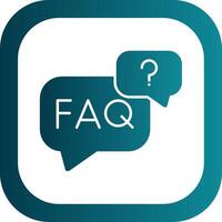 Faq Glyph Gradient Round Corner Icon vector