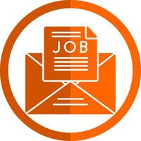 Job Offer Glyph Orange Circle Icon vector