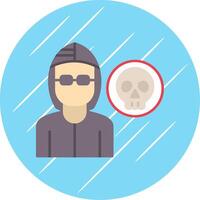 Robber Flat Blue Circle Icon vector