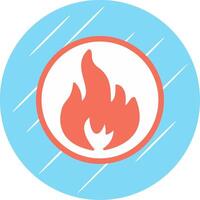 fuego plano azul circulo icono vector