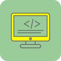 Programming Filled Yellow Icon vector