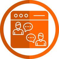 Online Chat Glyph Orange Circle Icon vector