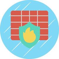 Firewall Flat Blue Circle Icon vector