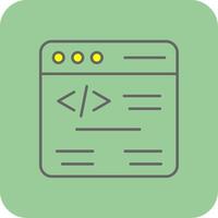 Web Coding Filled Yellow Icon vector