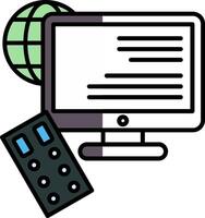 Remote Access Filled Half Cut Icon vector