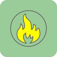 Flame Filled Yellow Icon vector