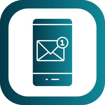 New Message Glyph Gradient Round Corner Icon vector