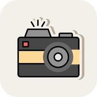 Camera Line Filled White Shadow Icon vector