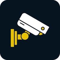 Security Camera Glyph Two Color Icon vector