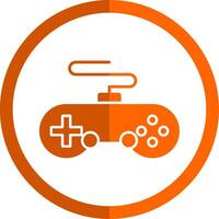 Controllers Glyph Orange Circle Icon vector