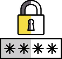 Password Filled Half Cut Icon vector