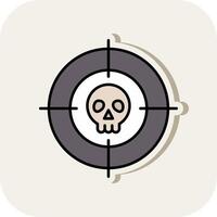 Targeted Line Filled White Shadow Icon vector