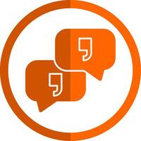 Quotation Glyph Orange Circle Icon vector