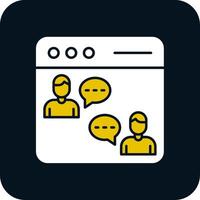 Online Chat Glyph Two Color Icon vector
