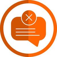No Message Glyph Orange Circle Icon vector