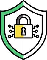 Cyber Security Filled Half Cut Icon vector