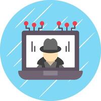 Fraud Flat Blue Circle Icon vector