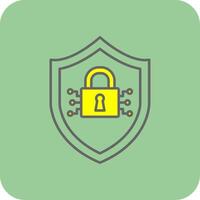Cyber Security Filled Yellow Icon vector