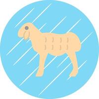 Sheep Flat Blue Circle Icon vector