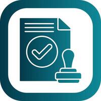 Approval Glyph Gradient Round Corner Icon vector