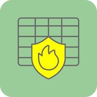 Firewall Filled Yellow Icon vector