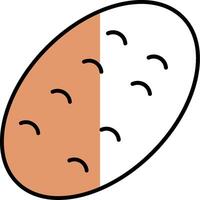 potato Filled Half Cut Icon vector