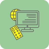 Remote Access Filled Yellow Icon vector