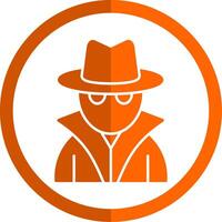 Criminal Glyph Orange Circle Icon vector
