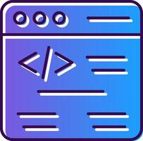 Web Coding Gradient Filled Icon vector