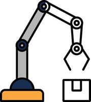 Robotic Arm Filled Half Cut Icon vector
