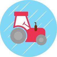 Tractor Flat Blue Circle Icon vector