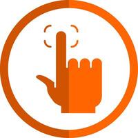 Finger Print Glyph Orange Circle Icon vector