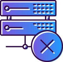 Eliminar datos degradado lleno icono vector