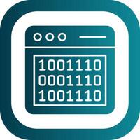 Binary Code Glyph Gradient Round Corner Icon vector