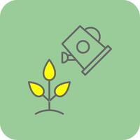Watering Plants Filled Yellow Icon vector