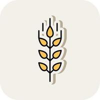 Wheat Line Filled White Shadow Icon vector