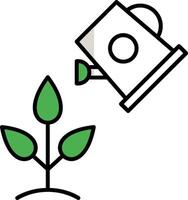 Watering Plants Filled Half Cut Icon vector