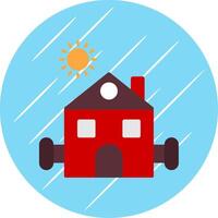 Farmhouse Flat Blue Circle Icon vector