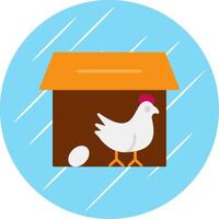 Chicken Coop Flat Blue Circle Icon vector