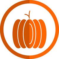 Pumpkin Glyph Orange Circle Icon vector