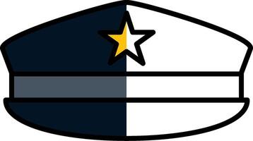 Military Hat Filled Half Cut Icon vector