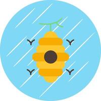 Beehive Flat Blue Circle Icon vector