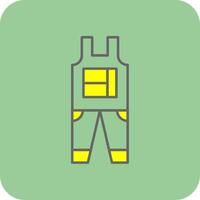 Overalls Filled Yellow Icon vector