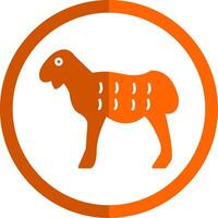 Sheep Glyph Orange Circle Icon vector